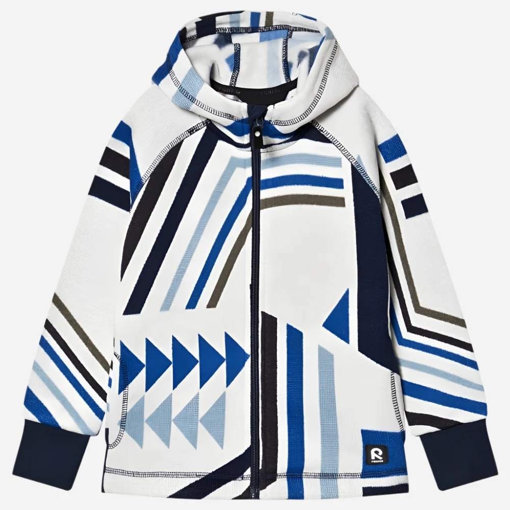 Reima Fleece Northern Hoodie‎ Marine Size 12 Youth Geometric Zip Up Jacket Kids